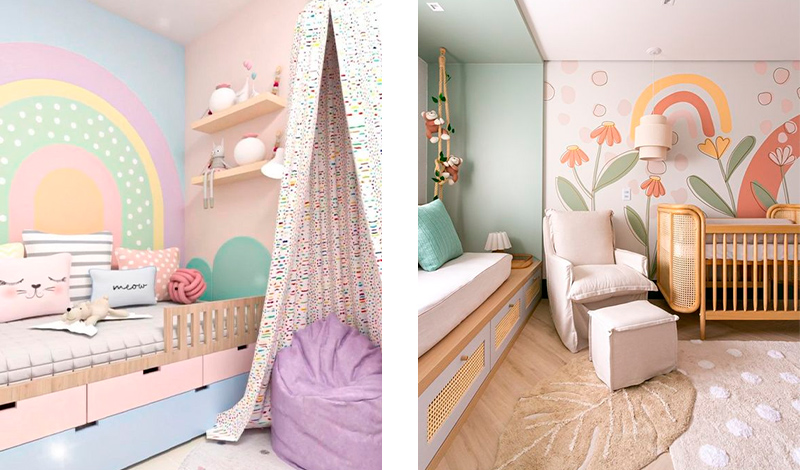 Inspiração de decoração para quarto de menina criança.